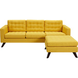 NyeKoncept Mina Sofa Set | Walnut/Papaya Yellow 224483-B