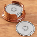Match Round Coasters w/ Wood Base | Set of 6