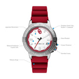 Columbia Collegiate Peak Patrol Oklahoma Sooners Men's Watch | Maroon Silicone Strap