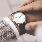 Sternglas Premium Leather Strap 20mm | Dark Brown Silver