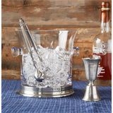 Match Crystal Ice Bucket with Handles And Tongs Set