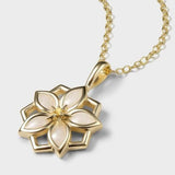 Awe Inspired Magnolia Charm Necklace | Cable Chain