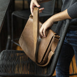 Moore & Giles Reclaimed leather Messenger | Heirloom Oak