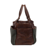 Moore & Giles Belle Picnic Tote | Ventile Olive/Titan Milled Brown