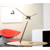 Nomon Puntero N Table Clock | Steel/Chromed Brass/Walnut