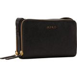 Kiko Leather Zip Around Crossbody Bag | Black