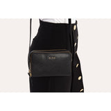 Kiko Leather Zip Around Crossbody Bag | Black