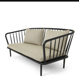 Mater Furniture Mollis Sofa | Black Stained Solid Oak/Kvadrat Re-Wool Recycled Finish