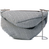Cote&Ciel Aude Optical Woven Herringbone Sling Bag | Black/White 28375