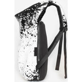 Cote&Ciel Timsah Printed Alias Cowhide Leather Backpack | White/Black