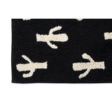 Lorena Canals Cactus Stamp Washable Rug | Black/ White