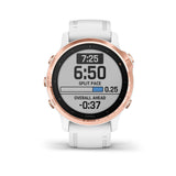 Garmin Fenix 6S Pro GPS Smartwatch Rose Gold - White Band, 010-02159-10