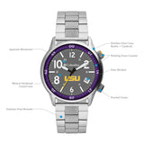 Columbia Collegiate Outbacker LSU Tigers Men's Analog Watch | Stainless Steel Bracelet