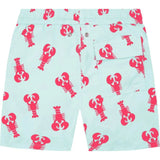 Tom & Teddy Father Son Swimming Trunks | Light Blue & Berry Lobster