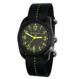 Bertucci Dx3 Plus Watch | Black with Hi-Viz™ Yellow Dial/Black Case-Black with Hi-Viz™ Yellow Dash Line™ Nylon Band