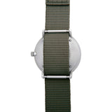 Junghans Max Bill Damen Automatic Mens Wrist Watch - 38mm Analog Watch Arabic and Baton Indices with Luminous Dots and Water Resistance, Olive Green Textile Strap