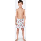 Tom & Teddy Father Son Swimming Trunks | Light Blue & Berry Lobster