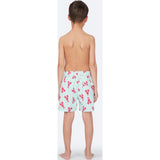 Tom & Teddy Father Son Swimming Trunks | Light Blue & Berry Lobster