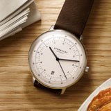 Sternglas Vintage Leather Strap 20mm | Mocha Silver