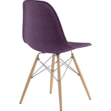 NyeKoncept Mid Century Dowel Side Chair | Plum Purple/Nickel 331005EW1