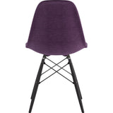 NyeKoncept Mid Century Dowel Side Chair | Plum Purple/Gunmetal 331005EW3