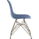 NyeKoncept Mid Century Eiffel Side Chair | Dodger Blue/Brass 331006EM2