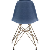 NyeKoncept Mid Century Eiffel Side Chair | Dodger Blue/Brass 331006EM2