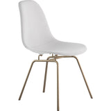 NyeKoncept Mid Century Classroom Side Chair | Glacier White/Brass 331007CL2