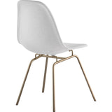 NyeKoncept Mid Century Classroom Side Chair | Glacier White/Brass 331007CL2