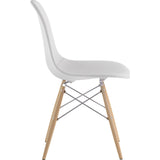 NyeKoncept Mid Century Dowel Side Chair | Glacier White/Nickel 331007EW1