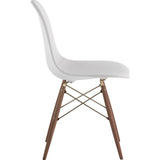 NyeKoncept Mid Century Dowel Side Chair | Glacier White/Brass 331007EW2