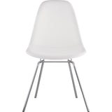 NyeKoncept Mid Century Classroom Side Chair | Milano White/Nickel 331010CL1