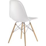 NyeKoncept Mid Century Dowel Side Chair | Milano White/Nickel 331010EW1