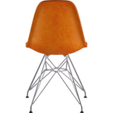 NyeKoncept Mid Century Eiffel Side Chair | Burnt Orange/Nickel 331011EM1