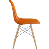 NyeKoncept Mid Century Dowel Side Chair | Burnt Orange/Nickel 331011EW1