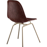 NyeKoncept Mid Century Classroom Side Chair | Aged Cognac/Brass 331014CL2