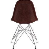 NyeKoncept Mid Century Eiffel Side Chair | Aged Cognac/Nickel 331014EM1