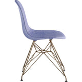 NyeKoncept Mid Century Eiffel Side Chair | Weathered Blue/Brass 331015EM2