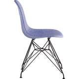 NyeKoncept Mid Century Eiffel Side Chair | Weathered Blue/Gunmetal 331015EM3