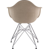 NyeKoncept Mid Century Eiffel Arm Chair | Light Sand/Nickel 332001EM1