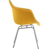 NyeKoncept Mid Century Classroom Arm Chair | Papaya Yellow/Nickel 332003CL1
