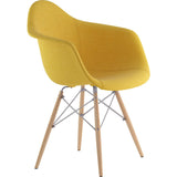 NyeKoncept Mid Century Dowel Arm Chair | Papaya Yellow/Nickel 332003EW1