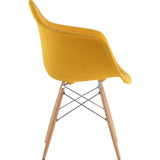 NyeKoncept Mid Century Dowel Arm Chair | Papaya Yellow/Nickel 332003EW1
