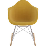 NyeKoncept Mid Century Rocker Chair | Papaya Yellow/Nickel 332003RO1