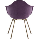 NyeKoncept Mid Century Classroom Arm Chair | Plum Purple/Brass 332005CL2