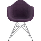 NyeKoncept Mid Century Eiffel Arm Chair | Plum Purple/Nickel 332005EM1