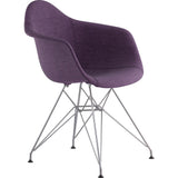 NyeKoncept Mid Century Eiffel Arm Chair | Plum Purple/Nickel 332005EM1