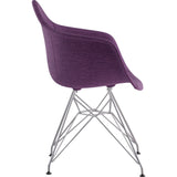 NyeKoncept Mid Century Eiffel Arm Chair | Plum Purple/Nickel 332005EM1