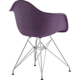 NyeKoncept Mid Century Eiffel Arm Chair | Plum Purple/Nickel 332005EM1