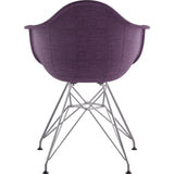 NyeKoncept Mid Century Eiffel Arm Chair | Plum Purple/Nickel 332005EM1